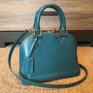 Louis Vuitton Epi Alma BB blue handbag